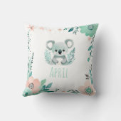 Aangepaste Boho Baby Koala Kussen Pastel Groen (Achterkant)