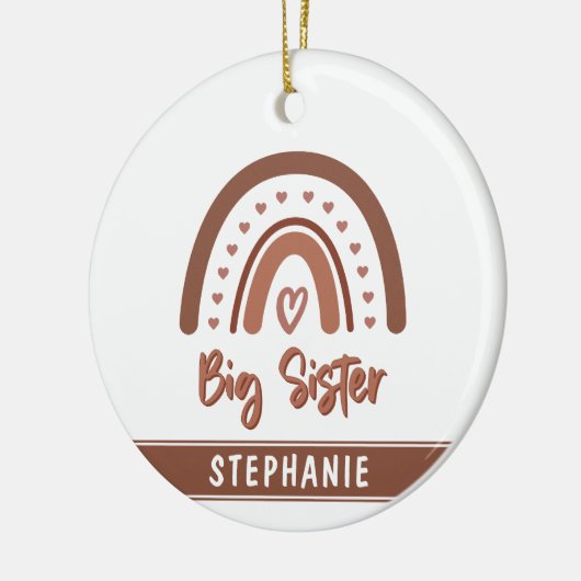 Aangepaste Boho Big Sister Rainbow Matching Siblin Keramisch Ornament (Links)