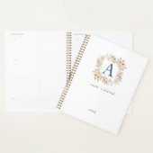 Aangepaste Boho Bloemige Monogram Wit Planner (Display)