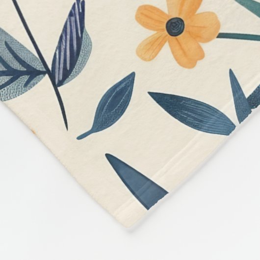 Aangepaste Boho Botanische Bloementuin Fleece Deke (Hoek)
