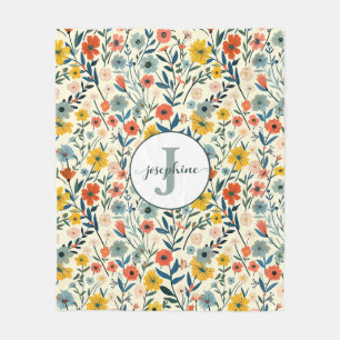 Aangepaste Boho Botanische Bloementuin Fleece Deke
