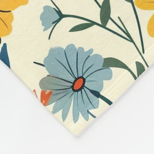 Aangepaste Boho Botanische Bloementuin Fleece Deke (Hoek)
