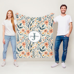 Aangepaste Boho Botanische Bloementuin Fleece Deke Deken