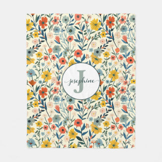 Aangepaste Boho Botanische Bloementuin Fleece Deke Deken