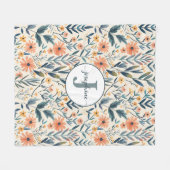 Aangepaste Boho Botanische Bloementuin Fleece Deke Deken (Voorkant (Horizontaal))