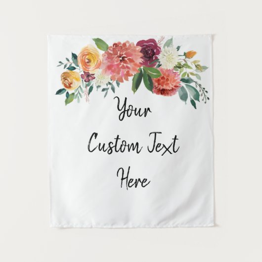 Aangepaste Boho Fall Wedding Receptie Photo Booth Wandkleed (Voorkant)