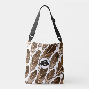 Aangepaste Boho Feather Monogram Cross-Body Bag Crossbody Tas