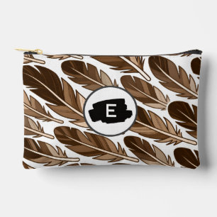 Aangepaste Boho Feather Monogram Kleine Accessoire Etui