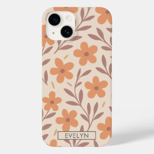 Aangepaste Boho Floral Delicate Peach Cream Schatt Case-Mate iPhone 14 Hoesje