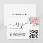 Aangepaste Boho Huwelijk QR Code RSVP Kaartje (Voorkant / Achterkant)