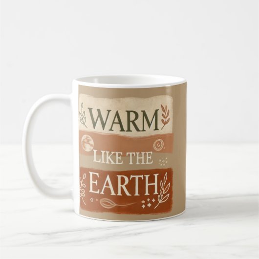 Aangepaste Boho Keramische Mok | Unieke Natuur-geï (Links)