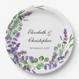 Aangepaste Boho Lavender Eucalyptus Weddenschap Papieren Bordje