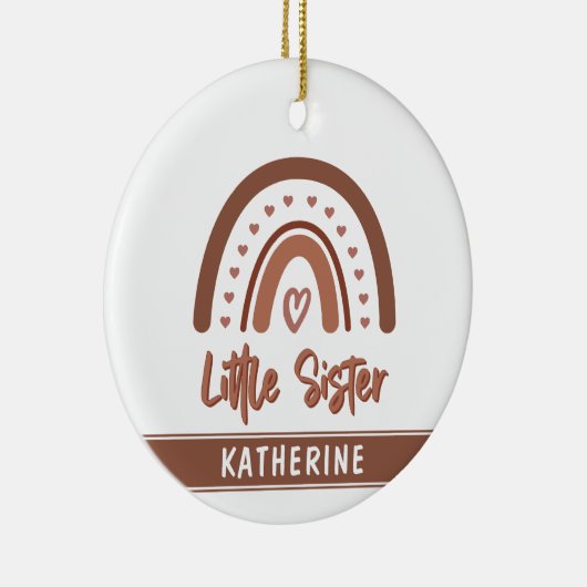 Aangepaste boho Little Sister Rainbow Matching Keramisch Ornament (Rechts)