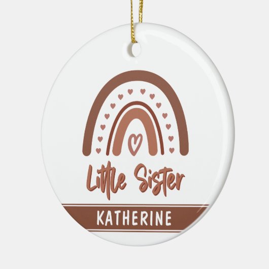 Aangepaste boho Little Sister Rainbow Matching Keramisch Ornament (Links)