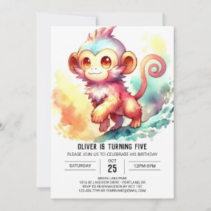Aangepaste Boho Monkey Verjaardag Kaart