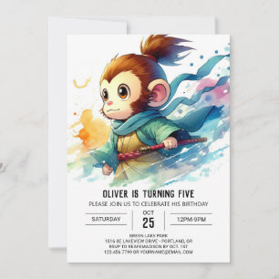 Aangepaste Boho Monkey Verjaardag Kaart