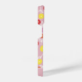 Aangepaste Boho Pink Modern Floral patroonnaam iPhone Hoesje (Rechterkant)