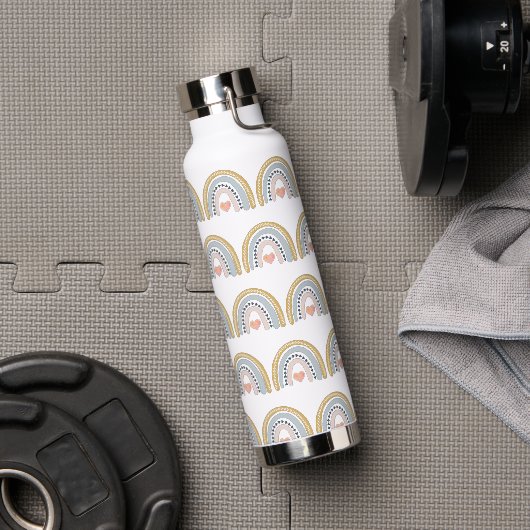 Aangepaste Boho Rainbow Pattern Waterverf Waterfles (Gym)