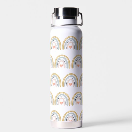 Aangepaste Boho Rainbow Pattern Waterverf Waterfles (Achterkant)