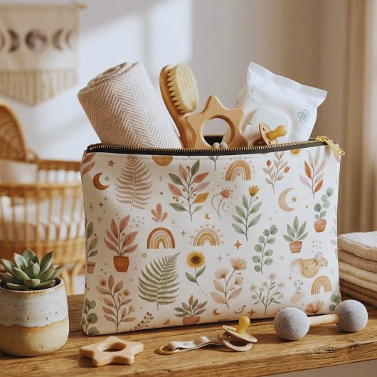 Aangepaste Boho Regenboog Make-up terracotta tas