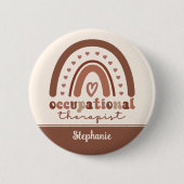 Aangepaste Boho-regenboog tegen beroepsmatige ther Ronde Button 5,7 Cm (Voorkant)