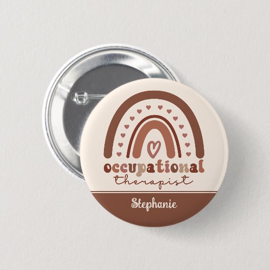 Aangepaste Boho-regenboog tegen beroepsmatige ther Ronde Button 5,7 Cm (Voorkant /achterkant)