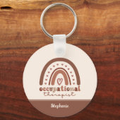 Aangepaste Boho-regenboog tegen beroepsmatige ther Sleutelhanger (Achterkant)