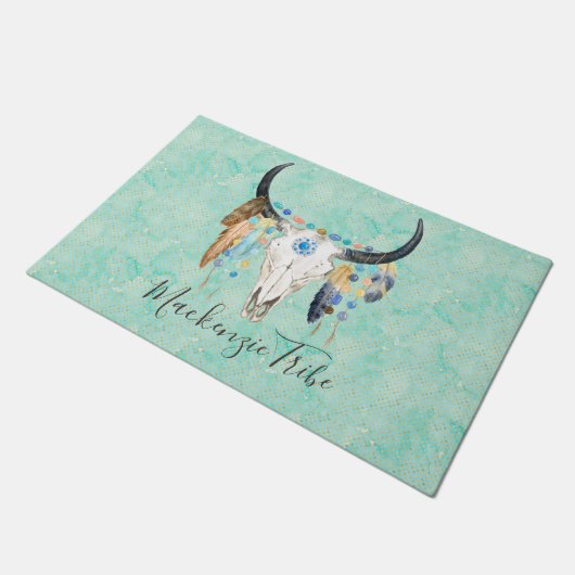 Aangepaste Boho Skull Deurmat (Schuin)