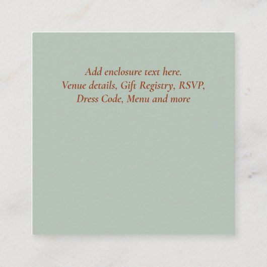 Aangepaste Boho Terracotta Bloemen Sage Tea Party  Informatiekaartje (Achterkant)