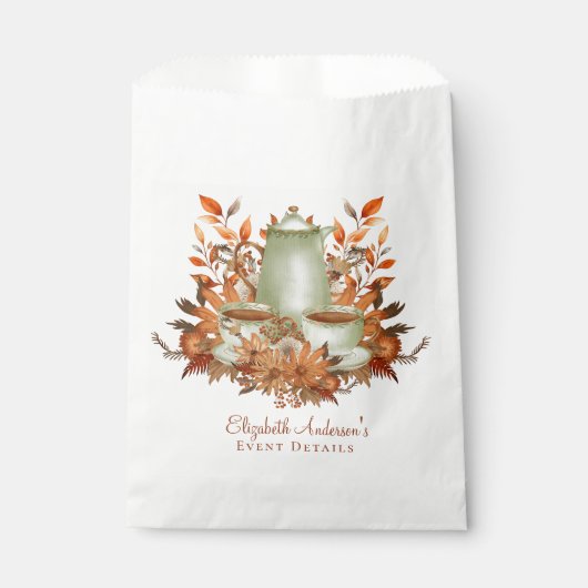 Aangepaste Boho Terracotta Bloemige Salie Thee Fav Bedankzakje (Voorkant)