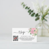 Aangepaste Boho Wedding QR-code RSVP Informatiekaartje (Staand voorkant)