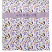 Aangepaste Boho Wildflowers Print Douchegordijn (Voorkant)