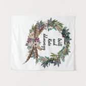 Aangepaste Boho Winter Wedding Receptie Photo Boot Wandkleed (Voorkant (horizontaal))