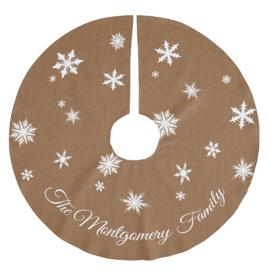 Aangepaste boksrok met sneeuwvlokken kerstboom rok (Voorkant)