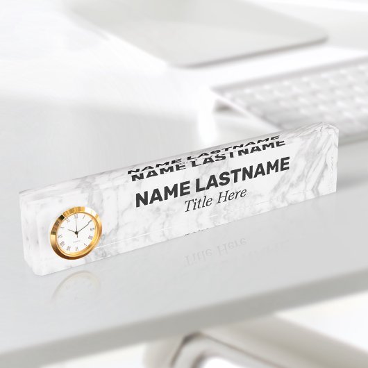 Aangepaste Bold Grijs Marmer Minimalistische Moder Naambordje