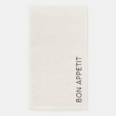 Aangepaste Bon Appetit Tekst Minimalistische Sjabl Servet (Voorkant)