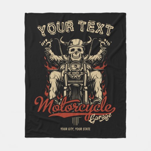 Aangepaste boodschappentas voor motorfietsen fleece deken (Voorkant)