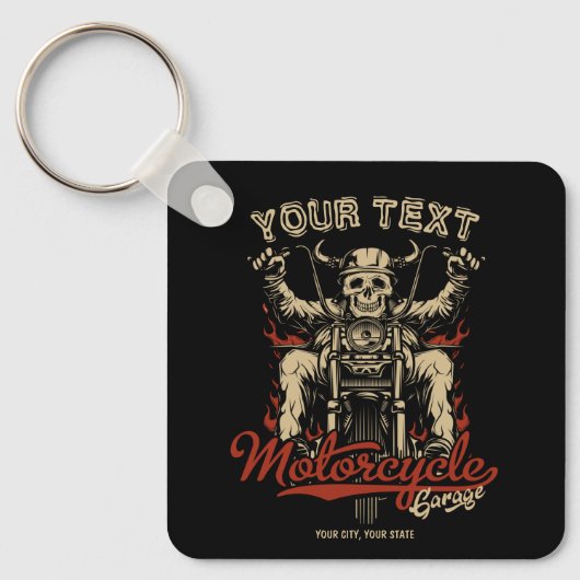 Aangepaste boodschappentas voor motorfietsen sleutelhanger (Voorkant)