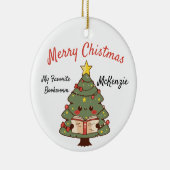 Aangepaste bookish kerstboom keramisch ornament (Rechts)