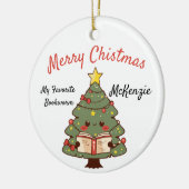 Aangepaste bookish kerstboom keramisch ornament (Links)
