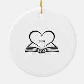 Aangepaste bookish kerstboom keramisch ornament (Achterkant)