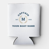 Aangepaste Boot Kapitein Monogram Gouden Laurel Na Blikjeskoeler (Voorkant)