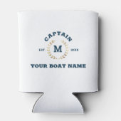 Aangepaste Boot Kapitein Monogram Gouden Laurel Na Blikjeskoeler (Achterkant)