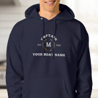 Aangepaste Boot Kapitein Monogram Gouden Laurel Na