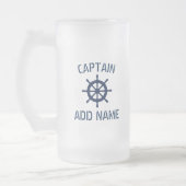 Aangepaste bootkapitein naam nautisch bier stein matglas bierpul (Links)