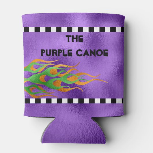 Aangepaste bootkleuren vlammencheckers blikjeskoeler (Achterkant)