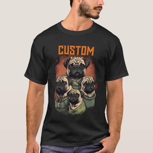 Aangepaste Bootleg Pug 90s  T-shirt (Voorkant)
