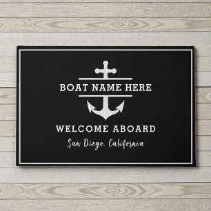 Aangepaste bootnaam Anker Nautische Welkom Deurmat
