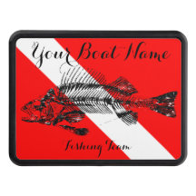 Aangepaste bootnaam duikvlag met visvlag-Botten