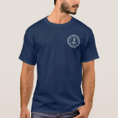 Aangepaste bootnaam en verzendregistratie Nautical T-shirt (Voorkant)